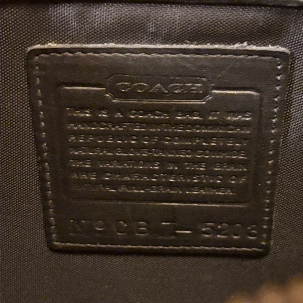 Vintage Coach Black Leather Zip Briefcase 037-5203